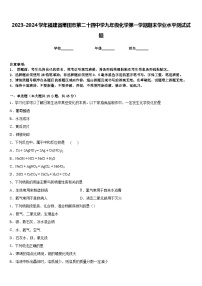 2023-2024学年福建省莆田市第二十四中学九年级化学第一学期期末学业水平测试试题含答案