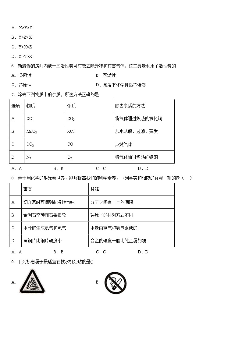 吉林省长春汽车经济技术开发区第九中学2023-2024学年化学九上期末教学质量检测模拟试题含答案第2页