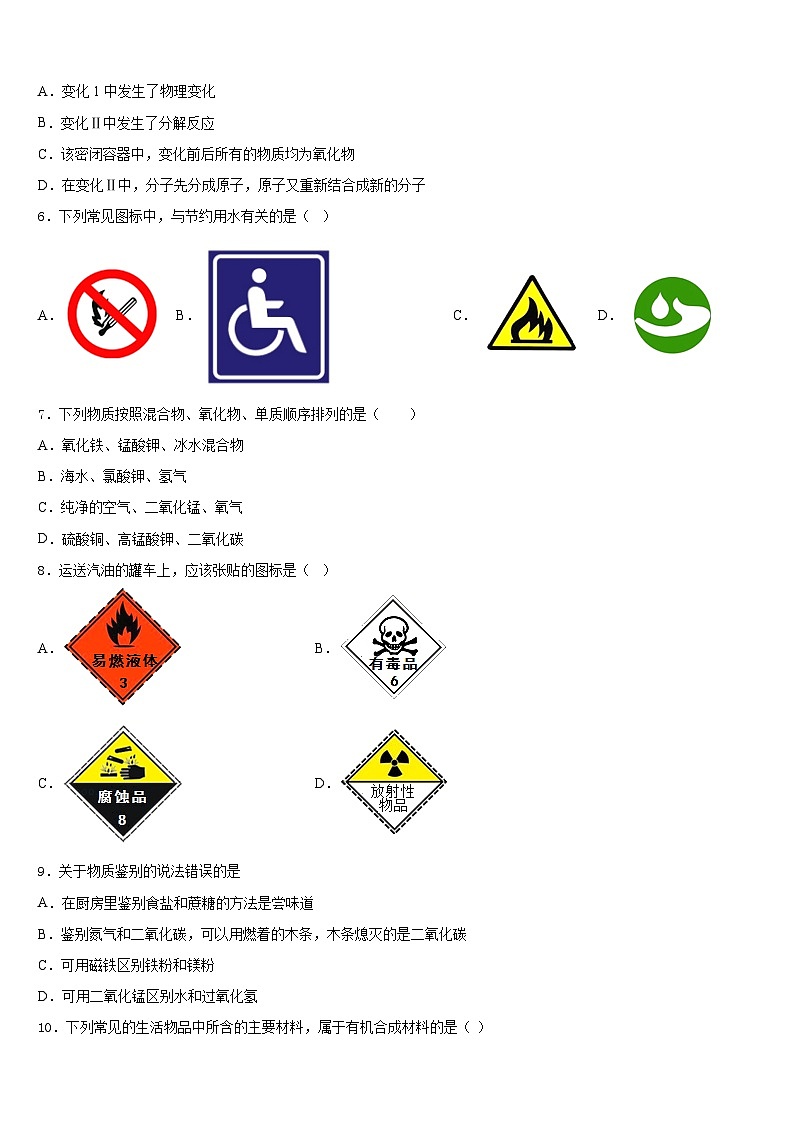 吕梁市重点中学2023-2024学年化学九年级第一学期期末学业质量监测试题含答案第2页