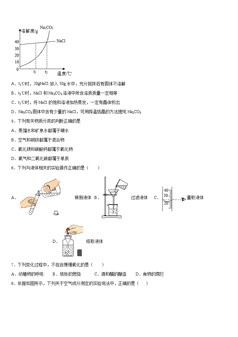 四川省乐山市五中学2023-2024学年九上化学期末达标检测模拟试题含答案第2页