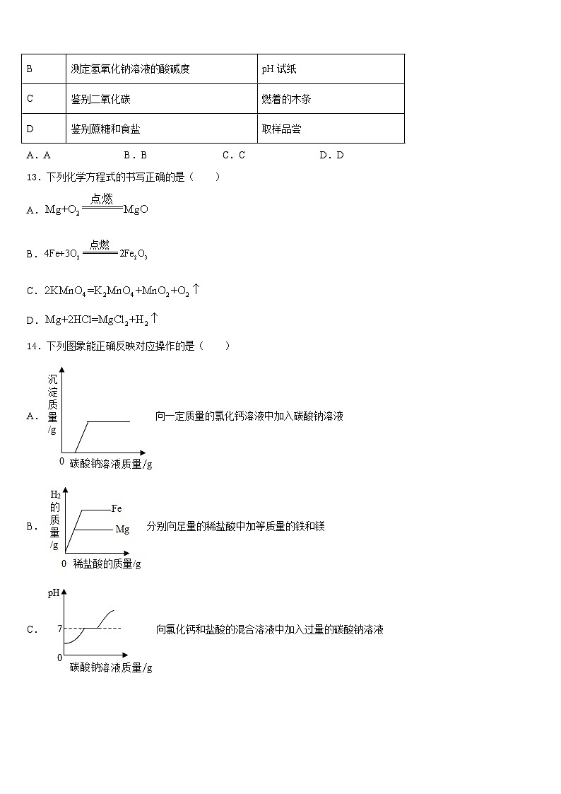 四川省宜宾市兴文县2023-2024学年九年级化学第一学期期末预测试题含答案第3页