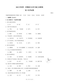 2024年上海市徐汇区中考化学一模试卷含答案