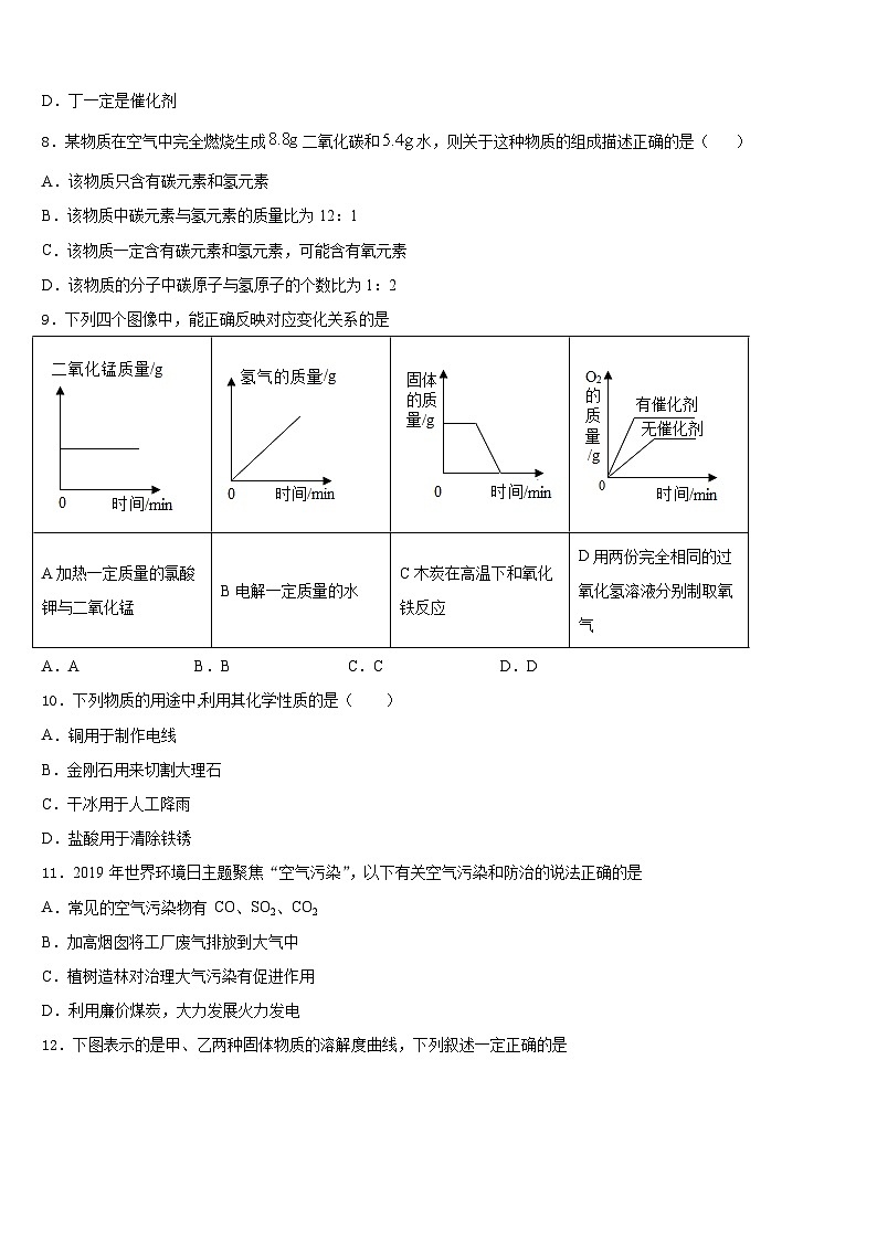 四川省成都市第七中学2023-2024学年九年级化学第一学期期末统考模拟试题含答案第3页