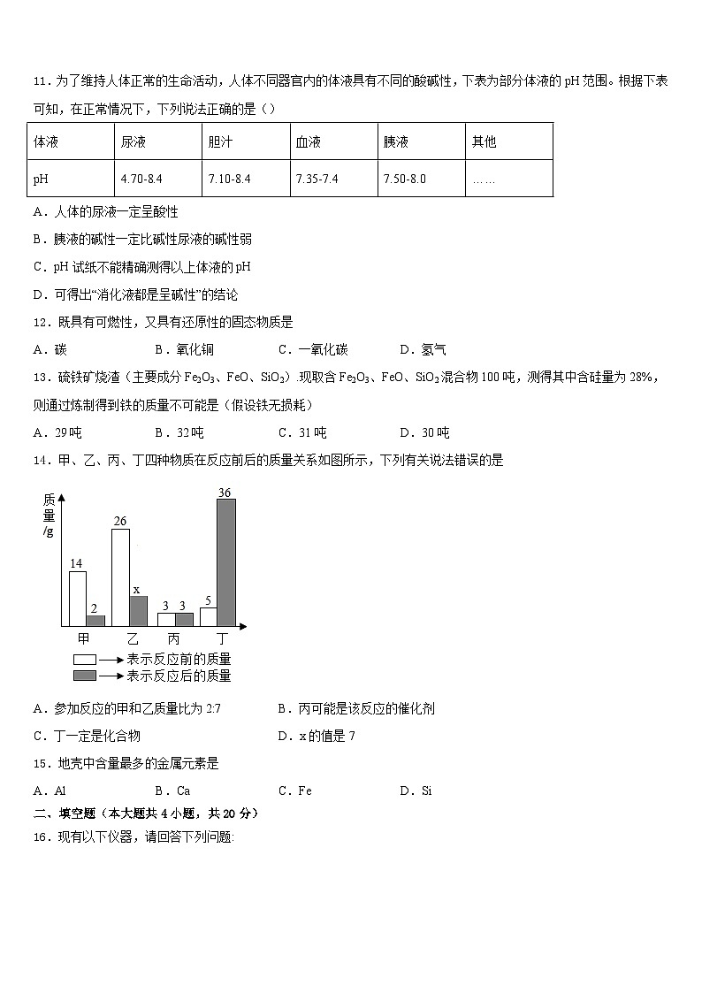 四川省广安市华蓥市第一中学2023-2024学年九上化学期末联考模拟试题含答案第3页