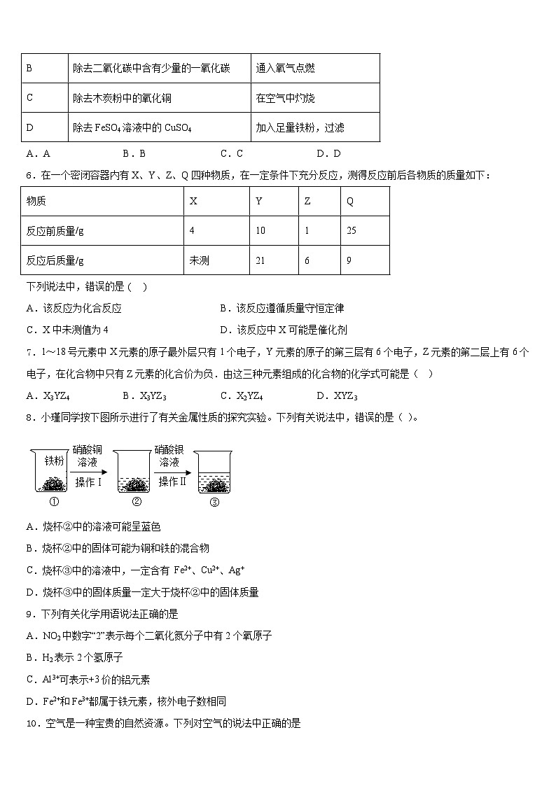 四川省江油市六校2023-2024学年化学九年级第一学期期末质量检测模拟试题含答案第2页