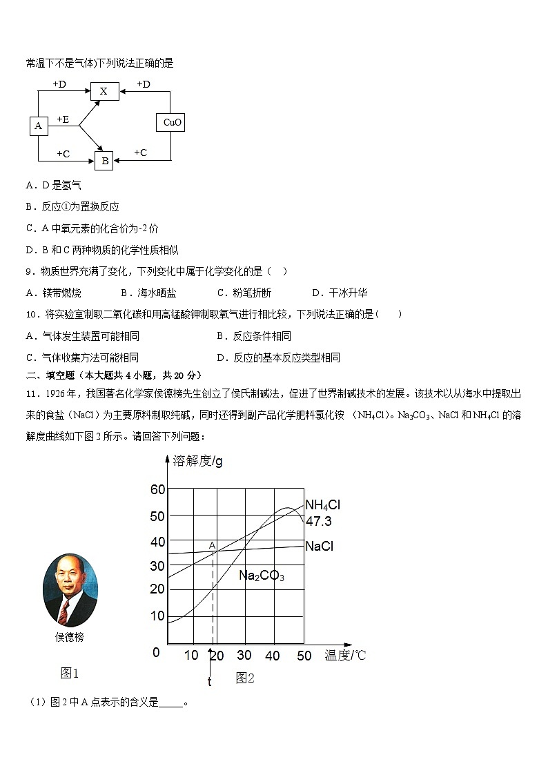 四川省达州市2023-2024学年九上化学期末考试模拟试题含答案第3页