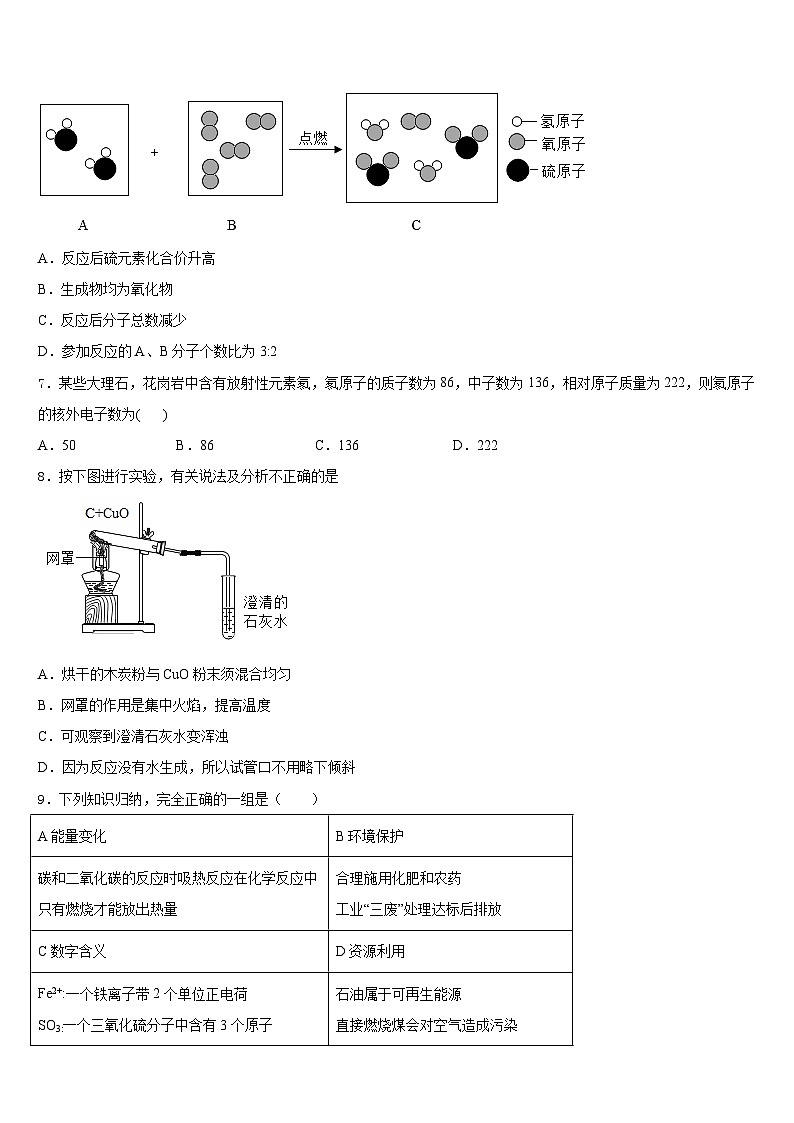 四川省甘孜县2023-2024学年化学九上期末质量检测试题含答案第2页