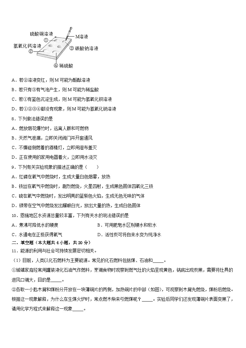 四川省金堂县土桥中学2023-2024学年九年级化学第一学期期末考试模拟试题含答案第3页