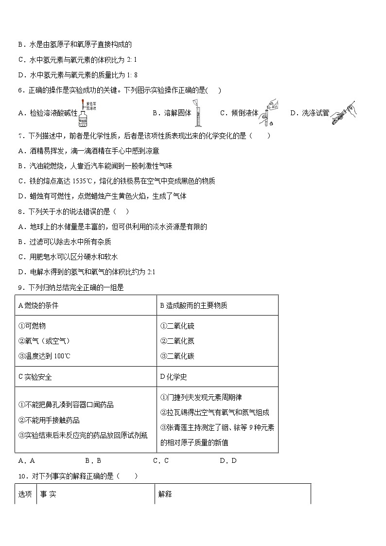 四川省眉山县2023-2024学年九上化学期末达标检测模拟试题含答案第3页