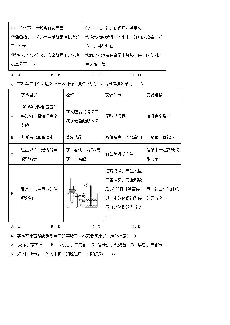 四川省绵阳市三台县2023-2024学年化学九上期末复习检测试题含答案第2页