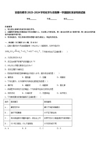 安徽合肥市2023-2024学年化学九年级第一学期期末质量检测试题含答案