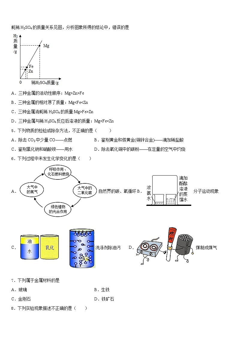 安徽省亳州市利辛县2023-2024学年九上化学期末检测试题含答案第2页