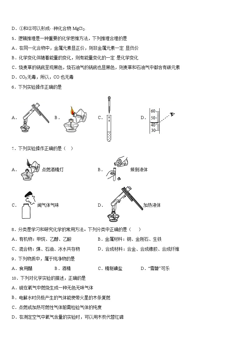 天津市南开区翔宇学校2023-2024学年化学九年级第一学期期末监测试题含答案第2页