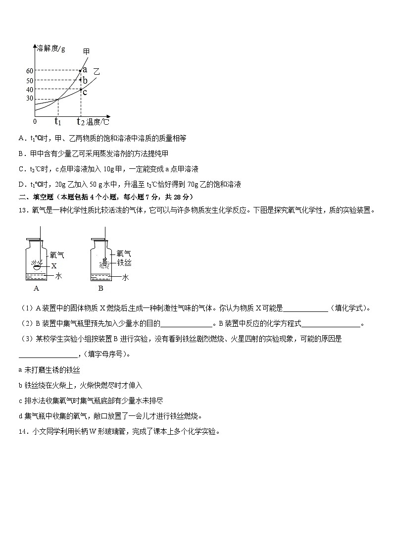 安徽省安庆市2023-2024学年九上化学期末综合测试模拟试题含答案第3页