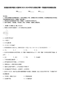 安徽省合肥庐阳区六校联考2023-2024学年九年级化学第一学期期末检测模拟试题含答案