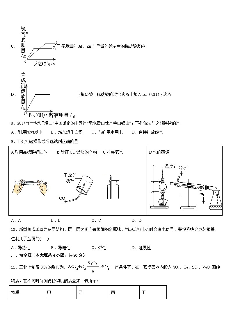 安徽省宣城市六中学2023-2024学年九年级化学第一学期期末复习检测试题含答案第3页