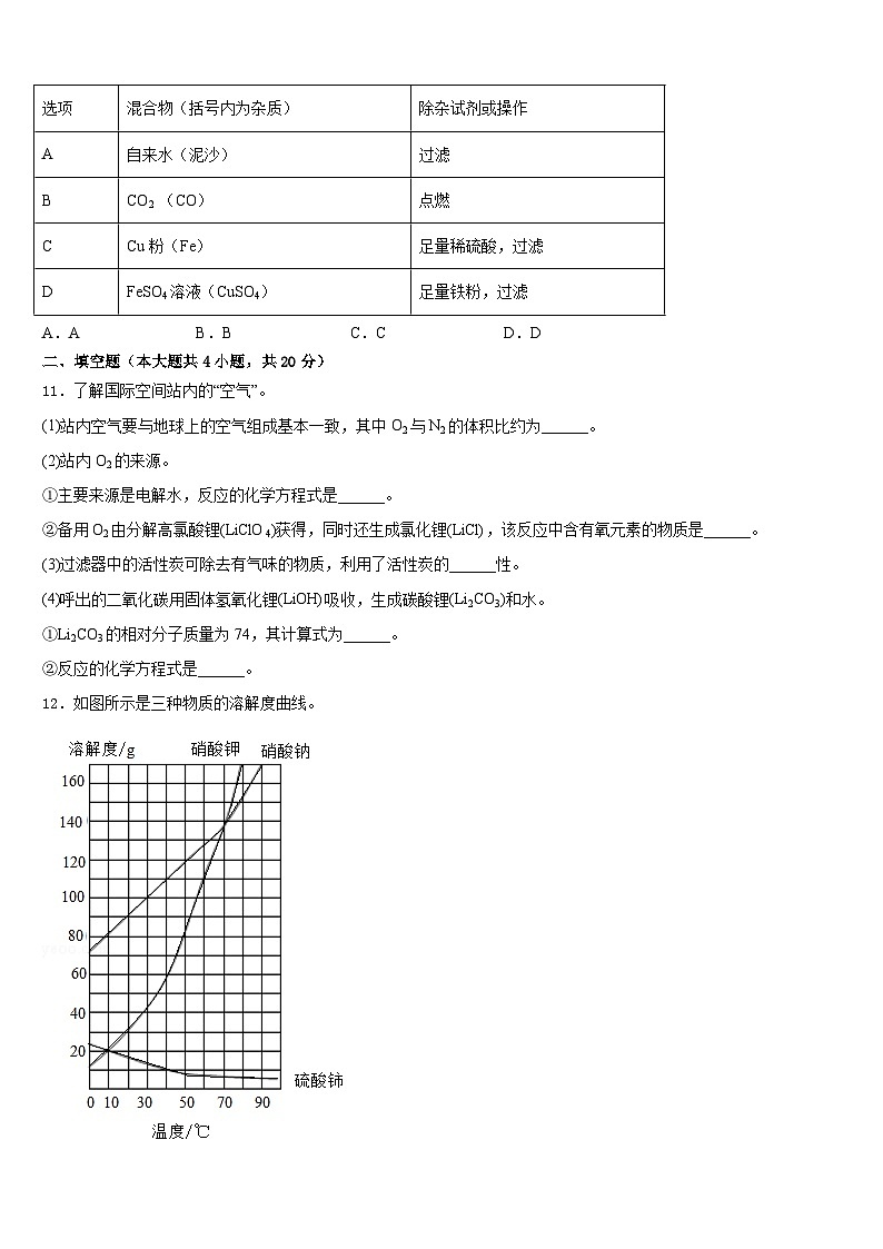 山东南山集团东海外国语学校2023-2024学年化学九上期末检测模拟试题含答案第3页