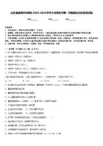 山东省威海市环翠区2023-2024学年九年级化学第一学期期末达标测试试题含答案