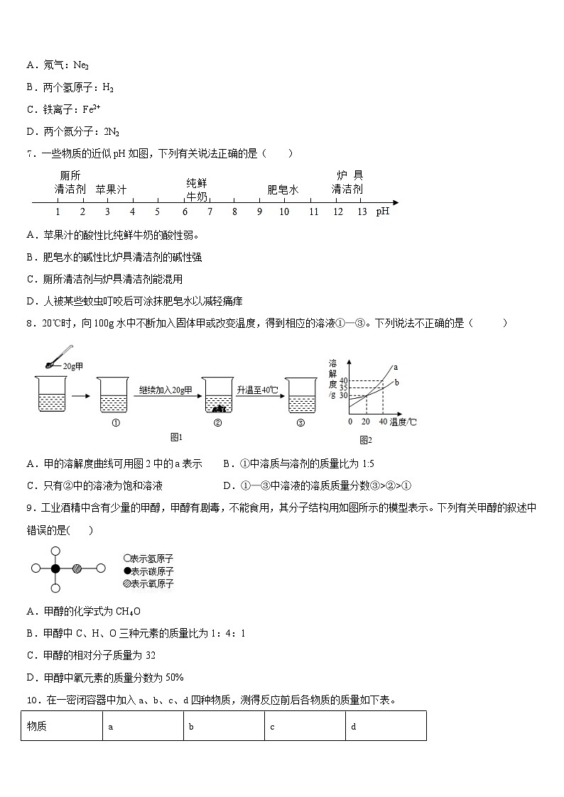 山东省日照于里中学2023-2024学年化学九年级第一学期期末复习检测模拟试题含答案第2页
