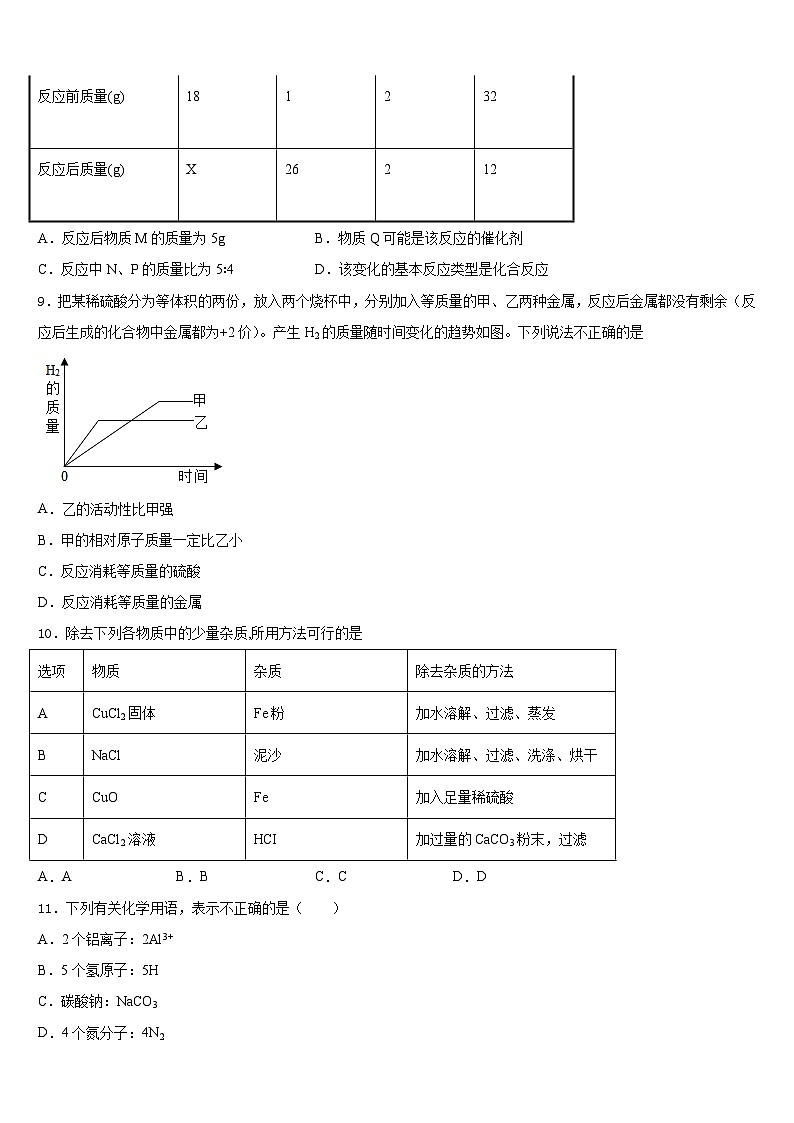 山东省泰安市2023-2024学年九上化学期末经典试题含答案第3页