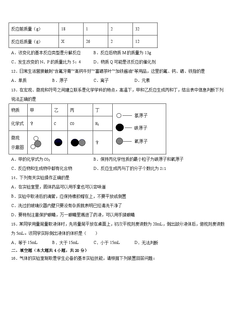 山东省沂水县联考2023-2024学年九年级化学第一学期期末综合测试模拟试题含答案第3页