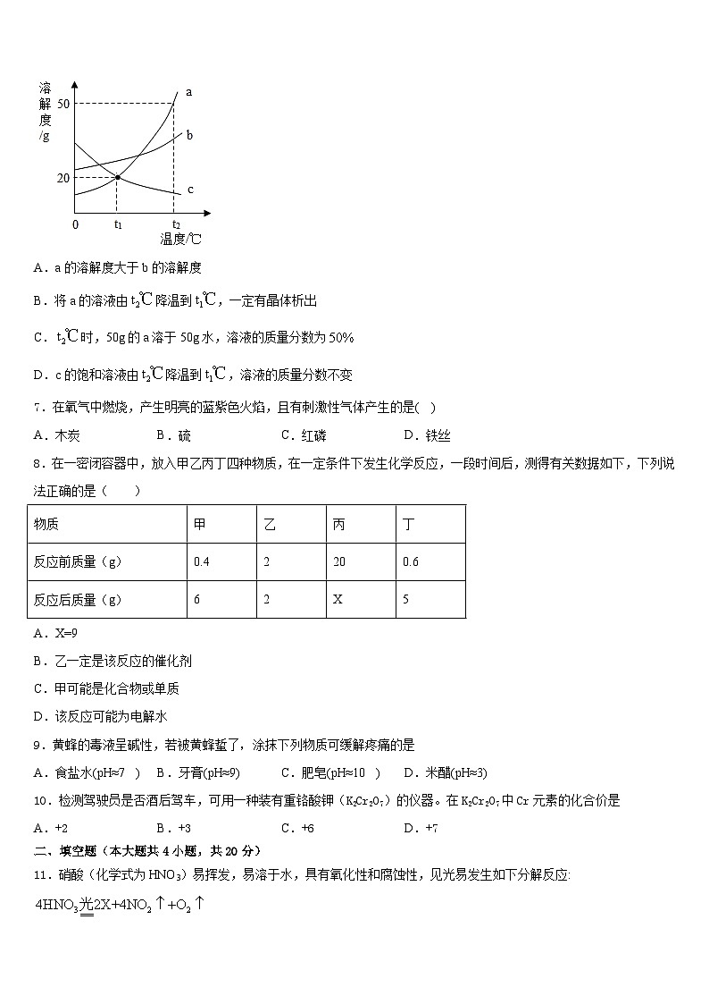 山东省烟台市、龙口市2023-2024学年化学九上期末综合测试试题含答案03