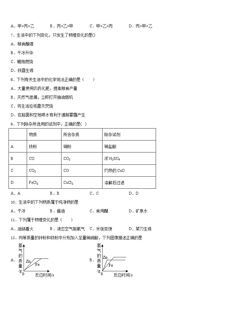 山东省莱阳市2023-2024学年九年级化学第一学期期末质量检测试题含答案第2页