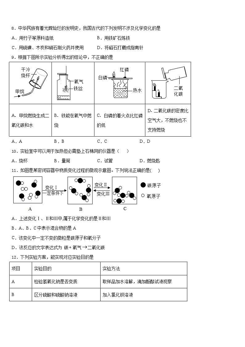 山东菏泽定陶区2023-2024学年九上化学期末调研试题含答案第3页