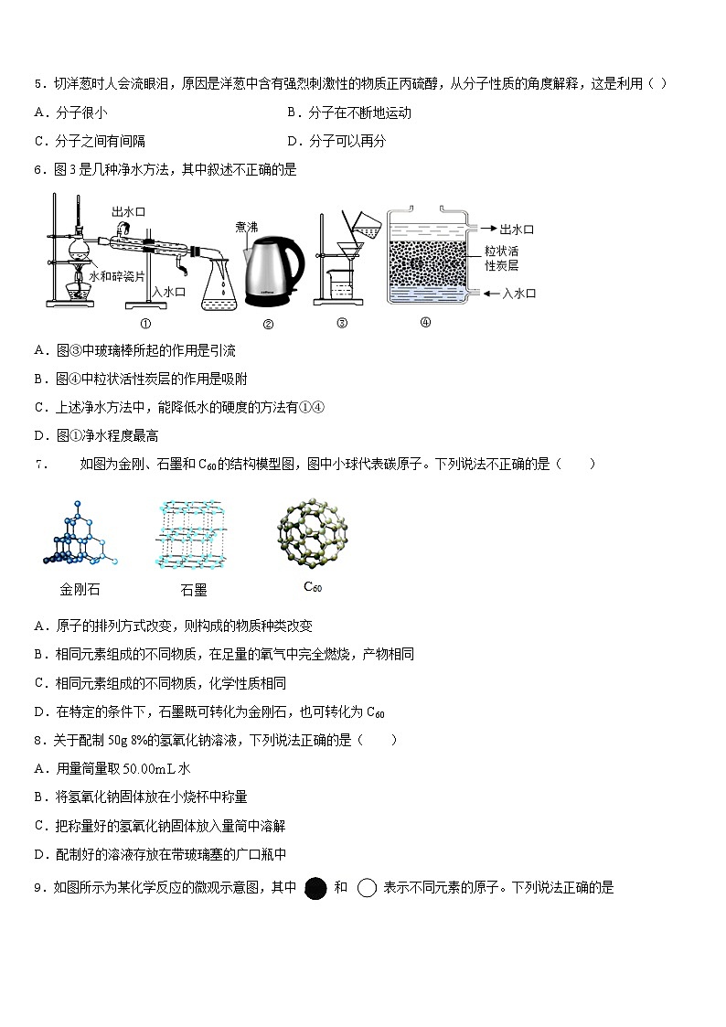 广东省广州市白云区广雅实验学校2023-2024学年九年级化学第一学期期末质量检测模拟试题含答案第2页