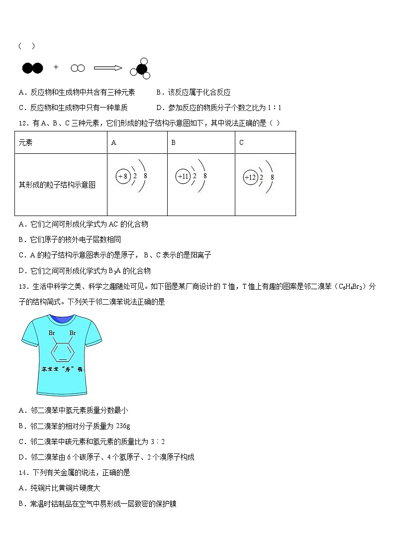 广东省惠州市第五中学2023-2024学年九年级化学第一学期期末复习检测模拟试题含答案第3页