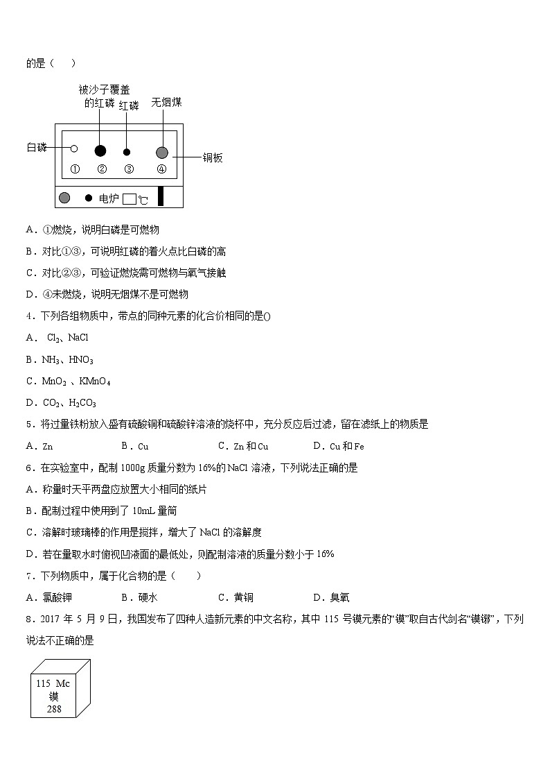 广东省江门市江海区2023-2024学年化学九年级第一学期期末监测试题含答案02