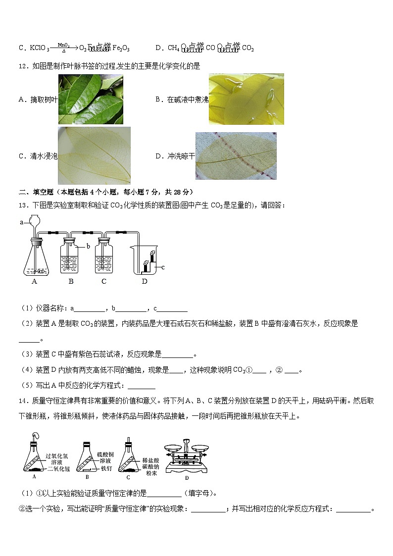 广东省梅州市梅江区实验中学2023-2024学年九年级化学第一学期期末检测试题含答案第3页