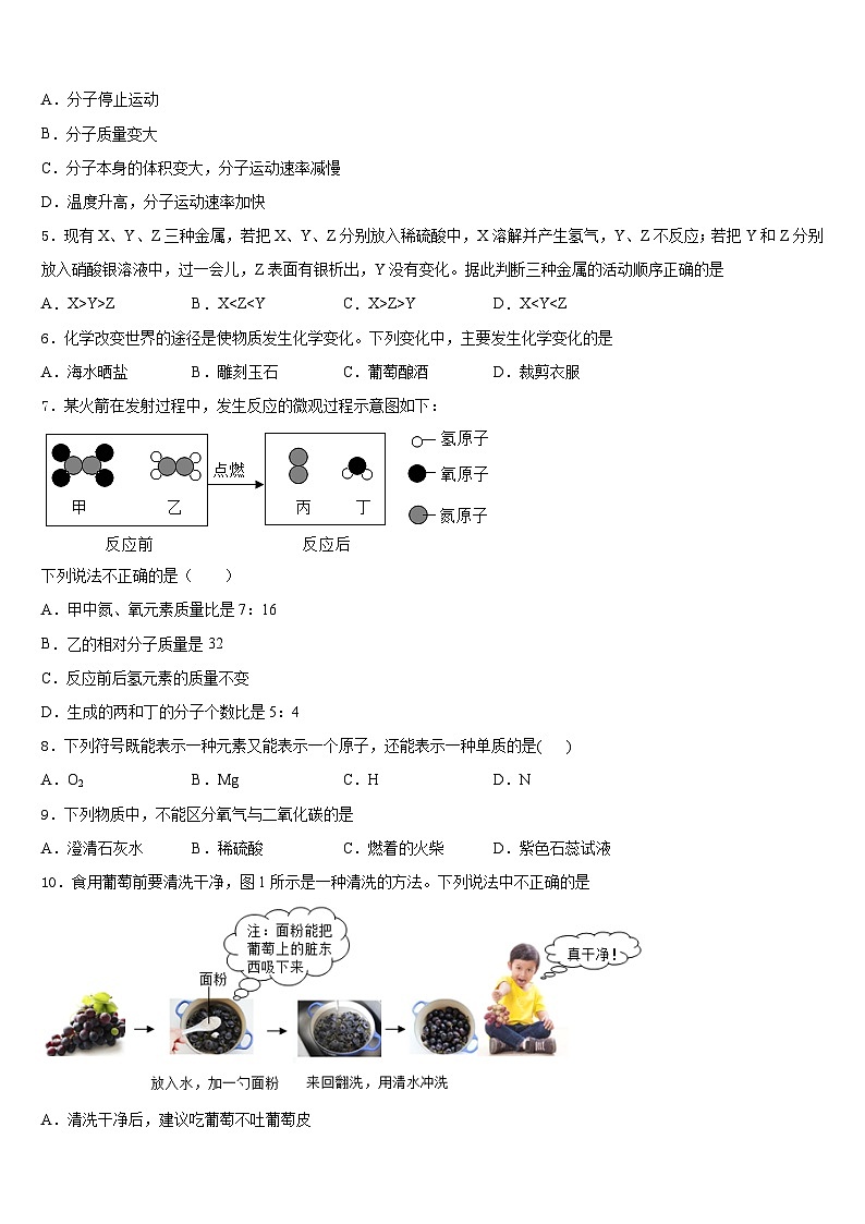 广东省清远市名校2023-2024学年九年级化学第一学期期末复习检测模拟试题含答案第2页
