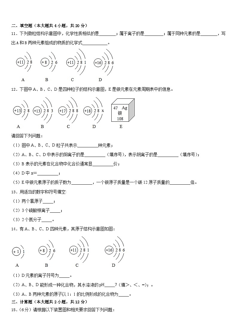 广东省深圳市龙华区新华中学2023-2024学年九上化学期末调研试题含答案第3页
