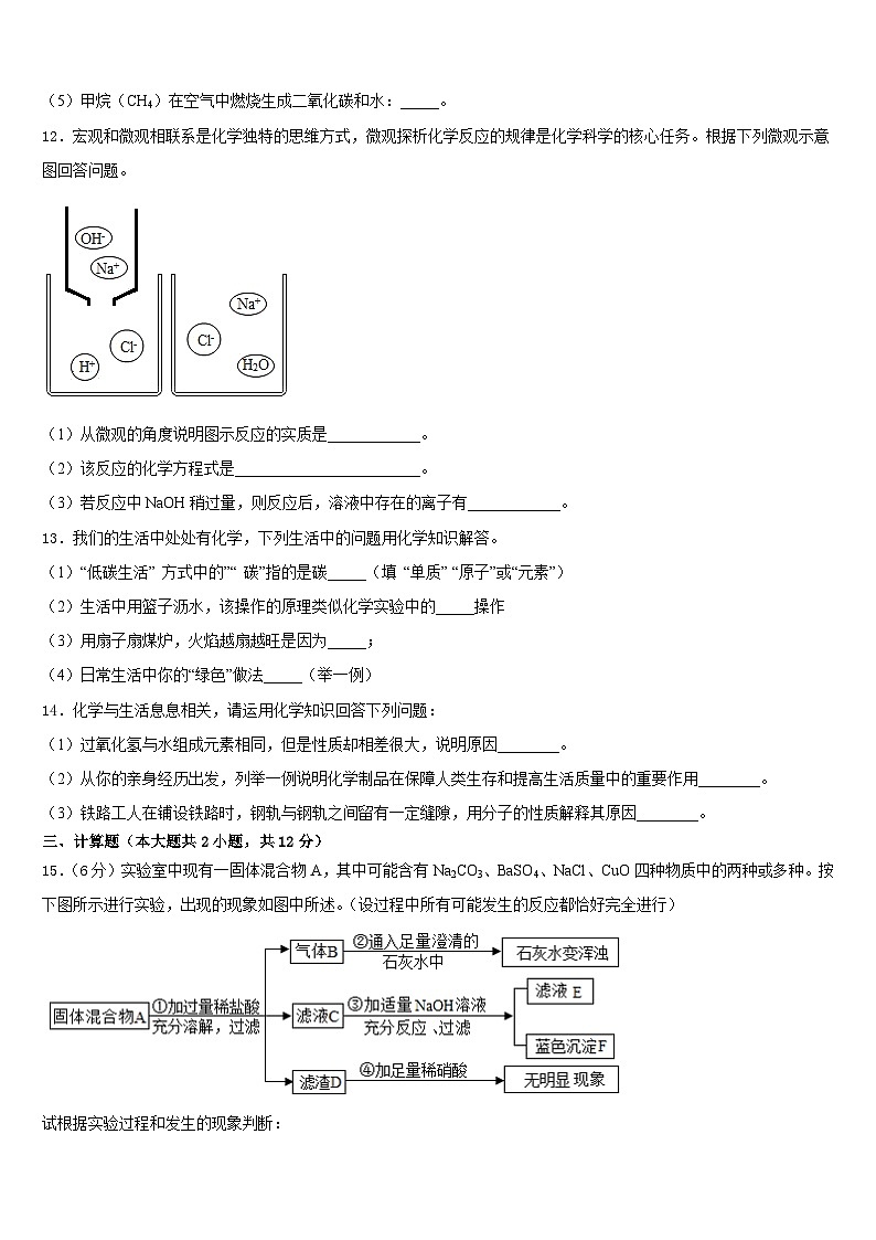 广东省深圳市坪山区2023-2024学年九年级化学第一学期期末统考试题含答案第3页