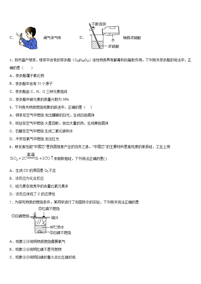广东省深圳市桃源中学2023-2024学年化学九年级第一学期期末联考模拟试题含答案第2页