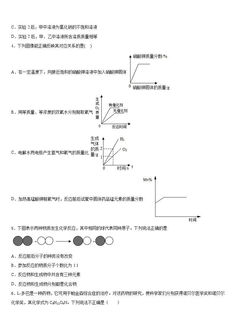 广东省湛江二中学港城中学2023-2024学年九上化学期末经典试题含答案第2页
