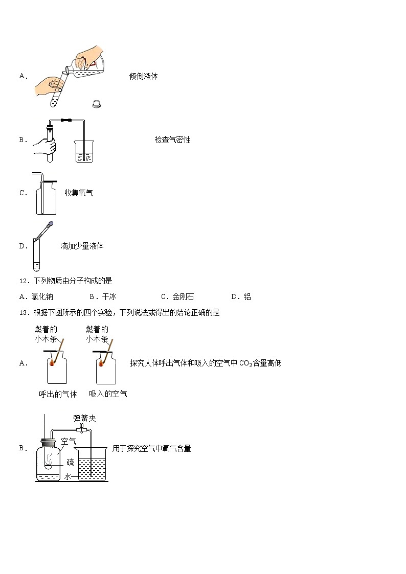 广东省茂名市电白县2023-2024学年九年级化学第一学期期末达标检测模拟试题含答案第3页