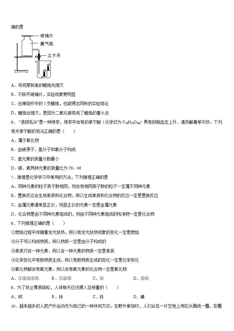 广西崇左市宁明县2023-2024学年九年级化学第一学期期末质量检测模拟试题含答案02