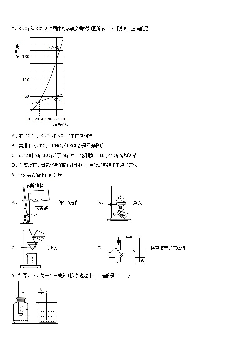 广西来宾市2023-2024学年九上化学期末教学质量检测试题含答案第2页
