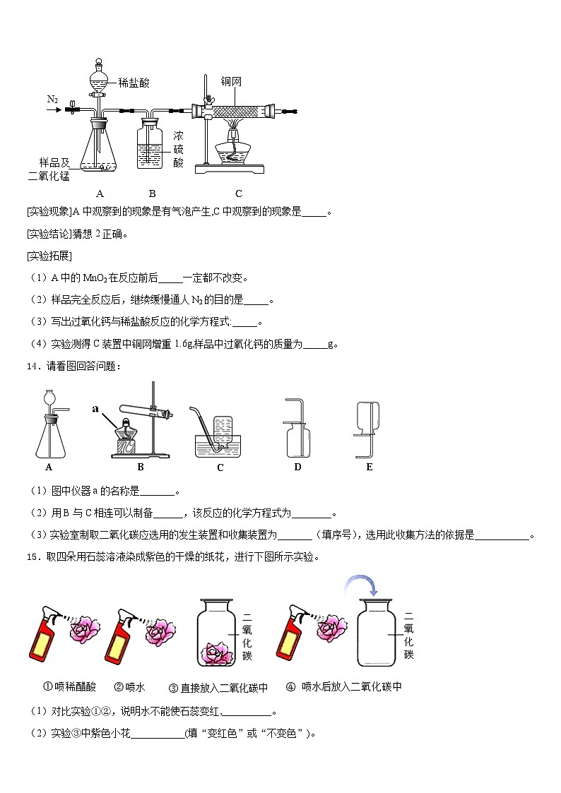 广西柳州市柳江区2023-2024学年九上化学期末考试试题含答案第3页