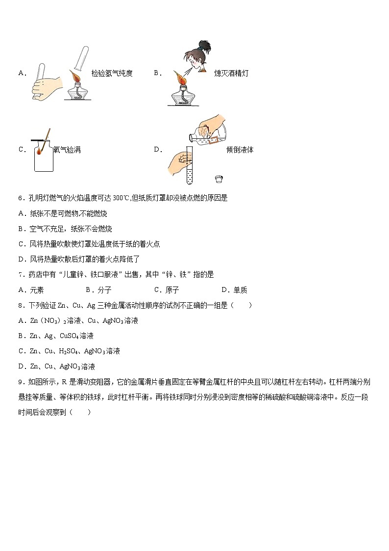 江苏省南京师范大学附属中学宿迁分校2023-2024学年化学九上期末复习检测模拟试题含答案第2页