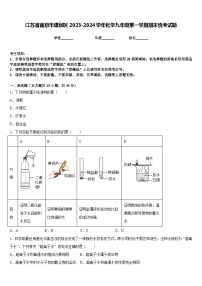 江苏省南京市建邺区2023-2024学年化学九年级第一学期期末统考试题含答案