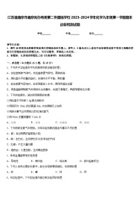 江苏省南京市南京民办育英第二外国语学校2023-2024学年化学九年级第一学期期末达标检测试题含答案