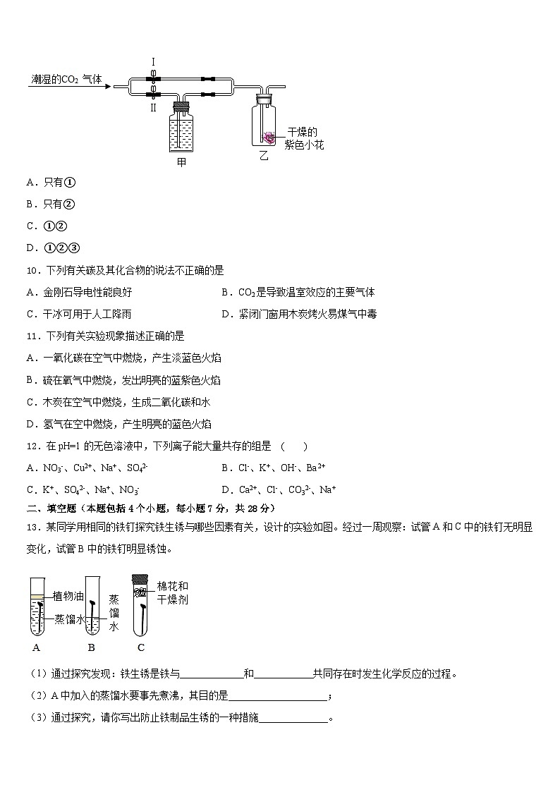 江苏省南京市南师附中江宁分校2023-2024学年化学九年级第一学期期末综合测试模拟试题含答案03