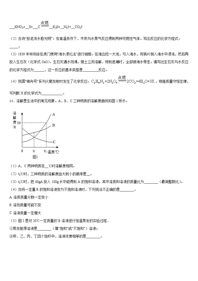 江苏省南京市浦口外国语学校2023-2024学年化学九上期末达标检测模拟试题含答案第3页