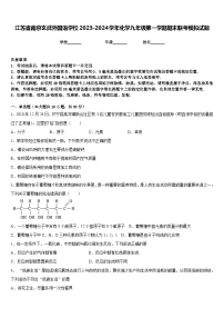 江苏省南京玄武外国语学校2023-2024学年化学九年级第一学期期末联考模拟试题含答案