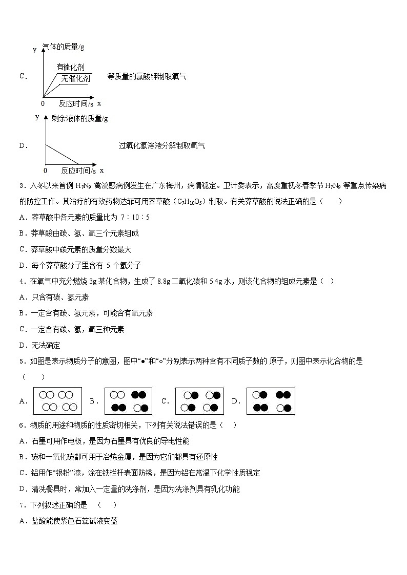 江苏省南通崇川区四校联考2023-2024学年九年级化学第一学期期末质量检测模拟试题含答案02