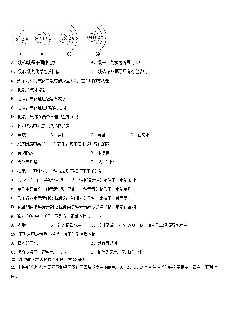 江苏省常州市教育会业水平监测2023-2024学年九上化学期末监测模拟试题含答案02