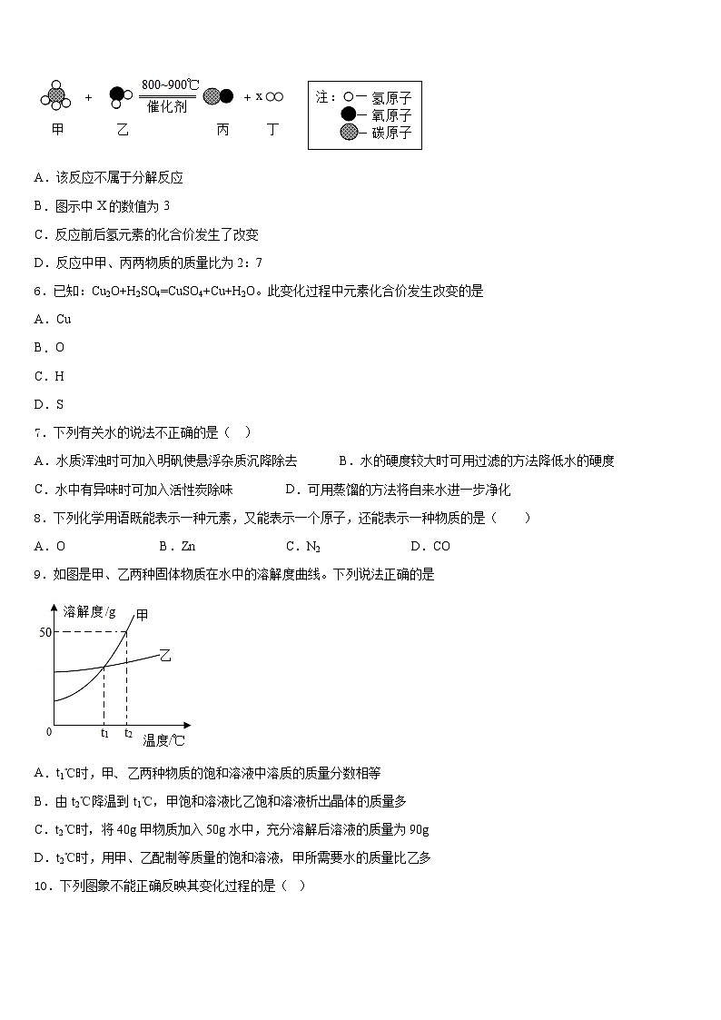 江苏省无锡市和桥区2023-2024学年九年级化学第一学期期末质量检测模拟试题含答案第2页